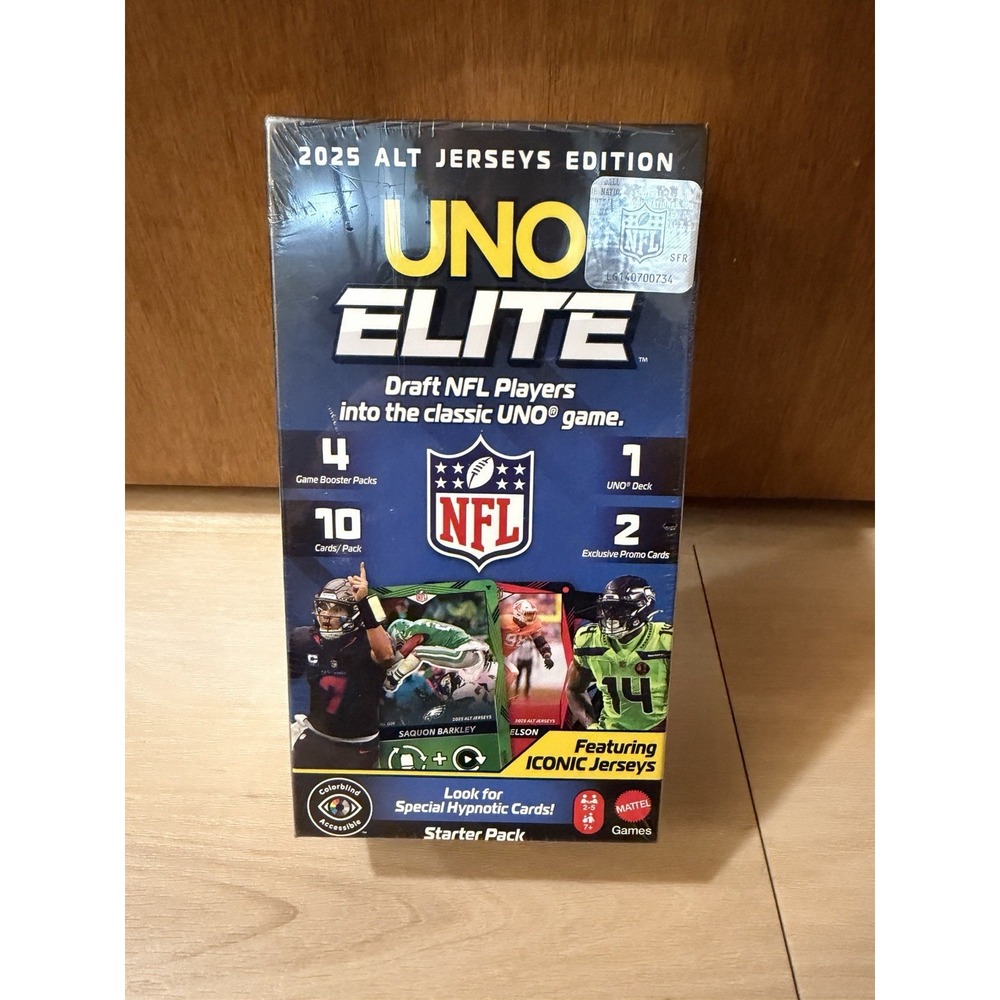 Uno Elite NFL Football Factory Sealed Starter Pack Box 2025 Alternate Jersey Ed